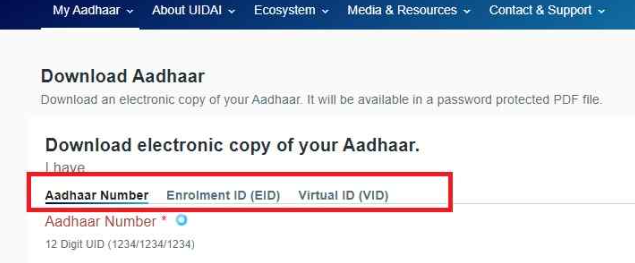 download e aadhaar card