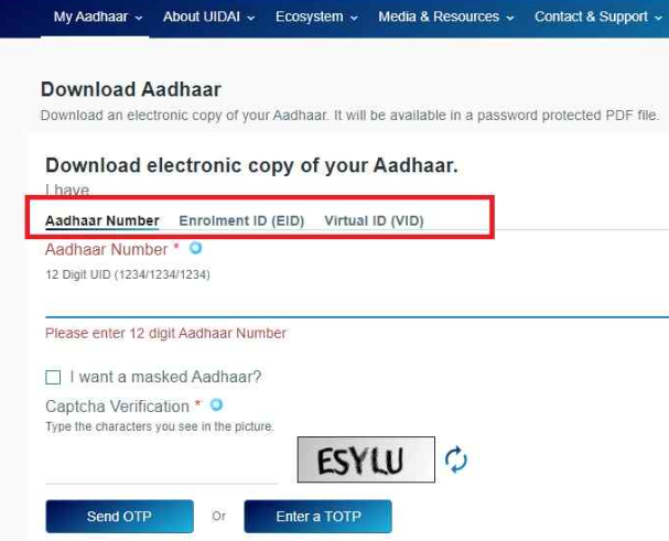 e aadhaar card electronic copy