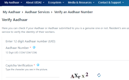 verify e aadhaar card