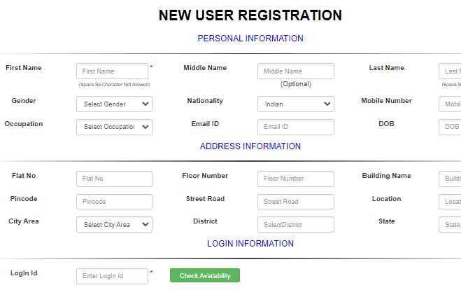 new user registration